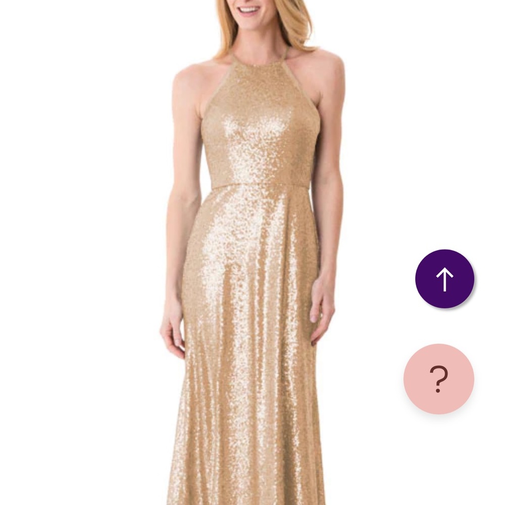 Bari Jay Gold Sequin Bridesmaid Dress | size 6 | style 1662